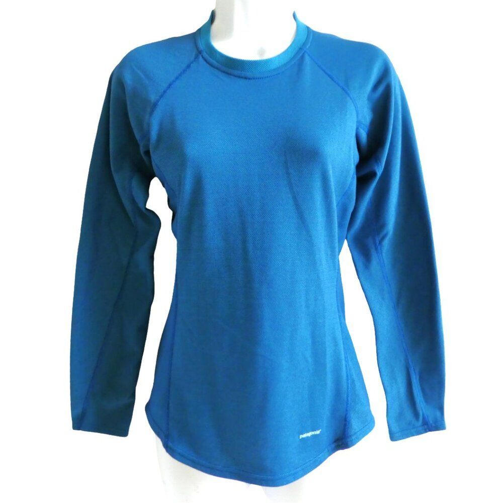 Patagonia Performance Base Layer Capilene Teal Blue Crewneck Fast Dry Wicking XS